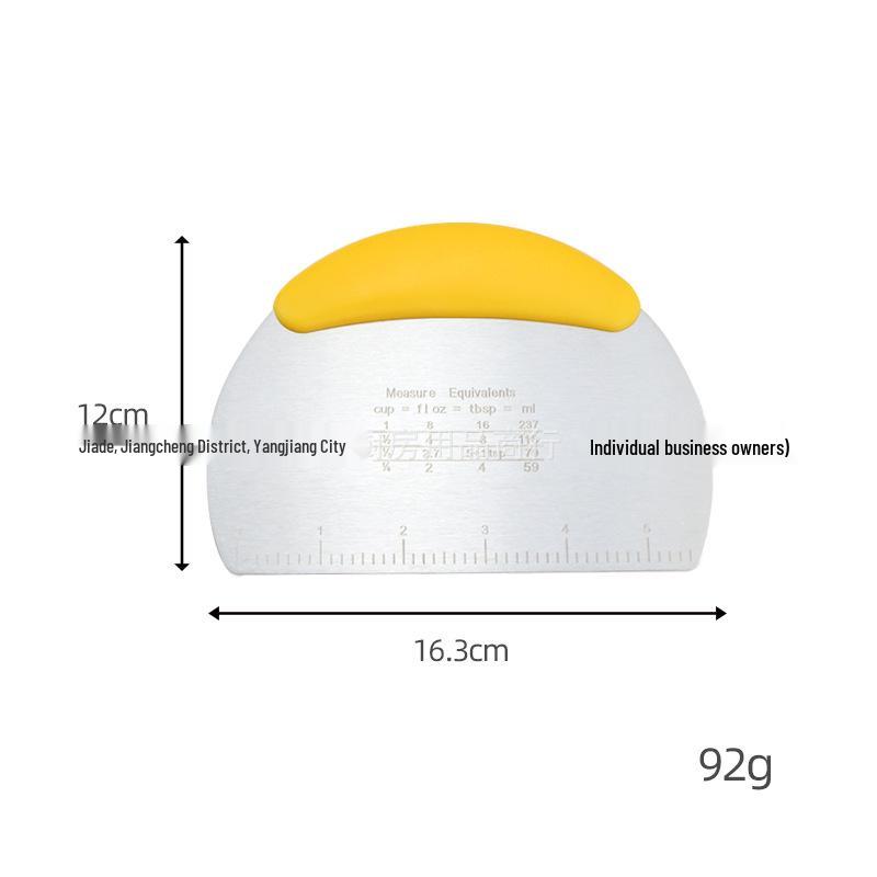 Stainless Steel Half-Round Dough Cutter and Scraper with Scale for Baking