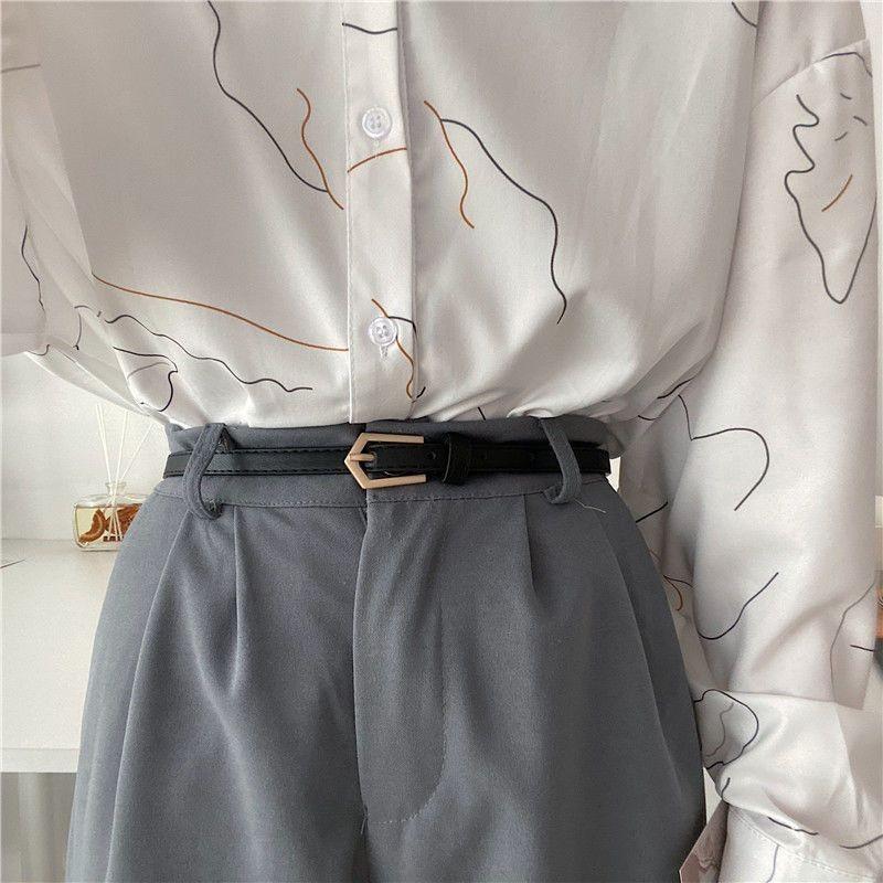 

Изысканный Минималистичный Женский Узкий Пояс из ПУ с Геометрическим Дизайном, Доступный в Черном, Белом и Коричневом Цветах чёрный