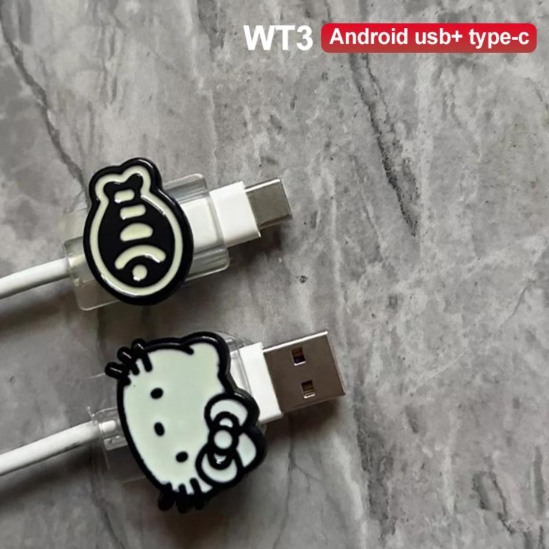 Cute Cartoon Cat Fish Cable Protector Data Line Protective Cover Charging Cable Usb Winder Wire Cord Organizer Cover