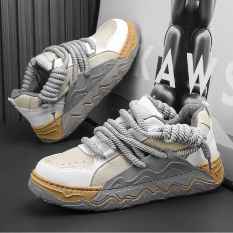 Originala Designermäns Sneakers Mode Utomhus Fritidssko Koreansk Version Street Skateboard Skor för Män Plattform Tenisskor