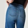 Neue Jeans mit weitem Bein für Damen, gesäumte Jeans mit weitem Bein vorne, einfarbig, lässige Modehose