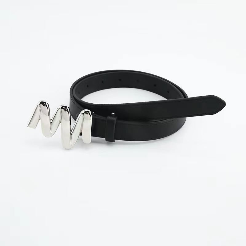 Black Womens Versatile Pu Belt For Jeans Trendy And Practical Accessory Students For