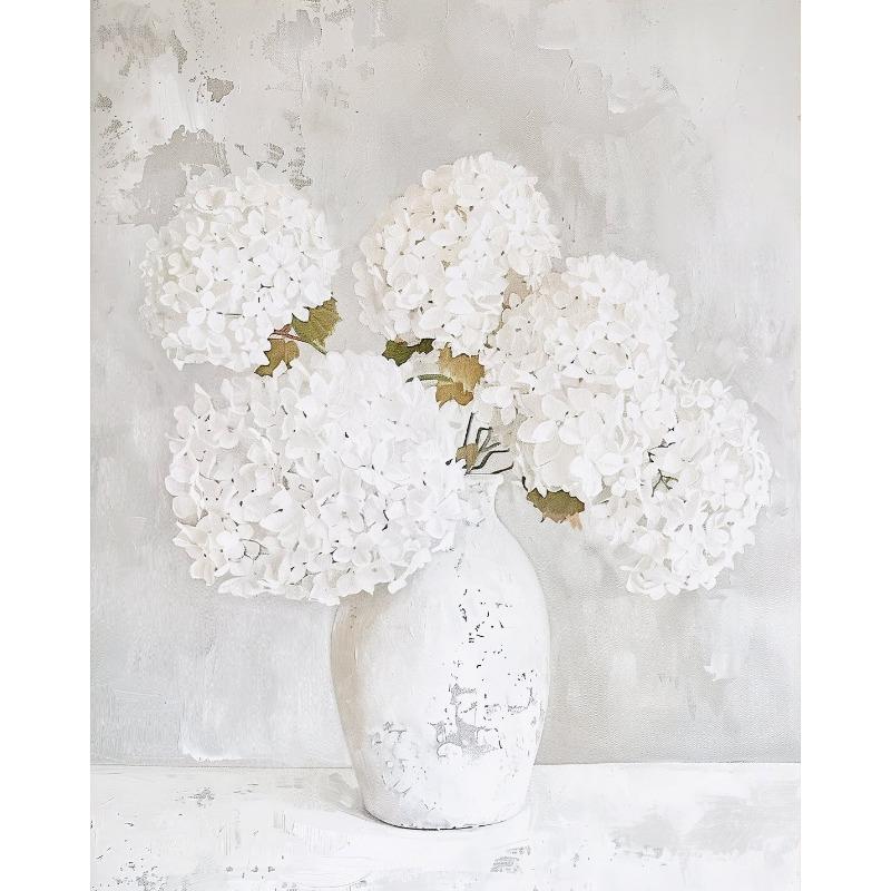 

Vintage Hydrangea White Roses Laundry Room Oil Painting Posters and Prints Canvas Printing Wall Art Picture for Home Decor 21cm×30cm NoFrame