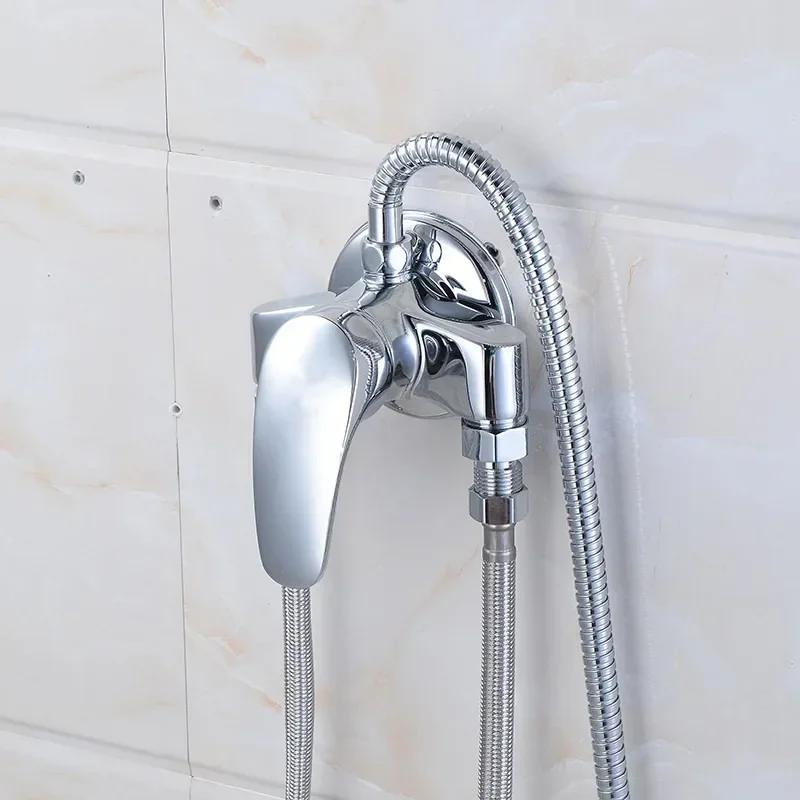 Universal Bath Shower Mixer Taps Deck Mounted Chrome Valve and Cold Mixing Valve Replacement Bathroom Shower Accessories