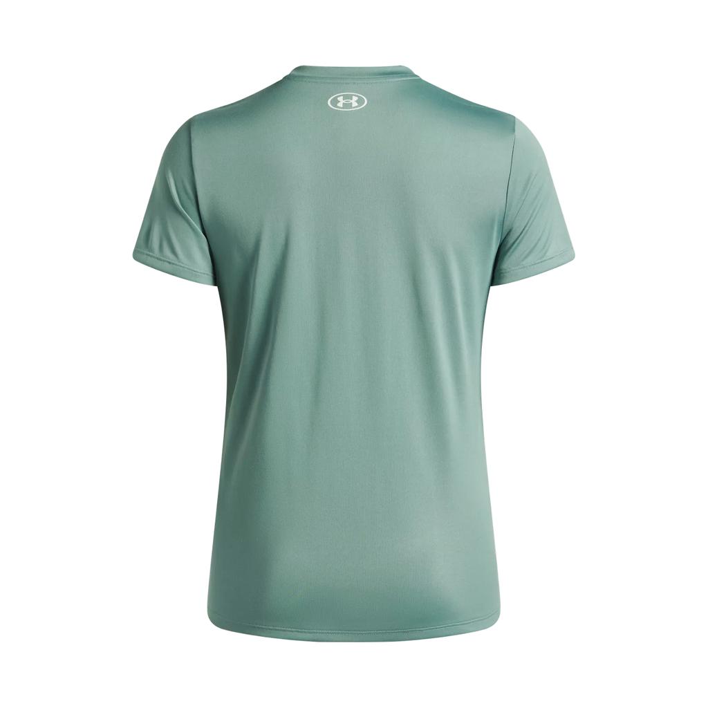Under Armour Tech Training Breathable Minimalist Solid Color Casual Sports Short Sleeve T-Shirt Women Tops Snake-Pattern Stone-Green 1384231-323