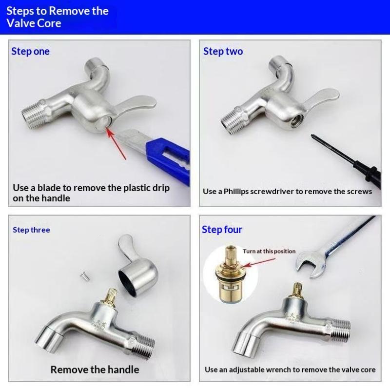 Universal Replacement Tap Valves Brass Ceramic Disc Inner Faucet Valve For Bathroom, Clockwise Or Anti-Clockwise