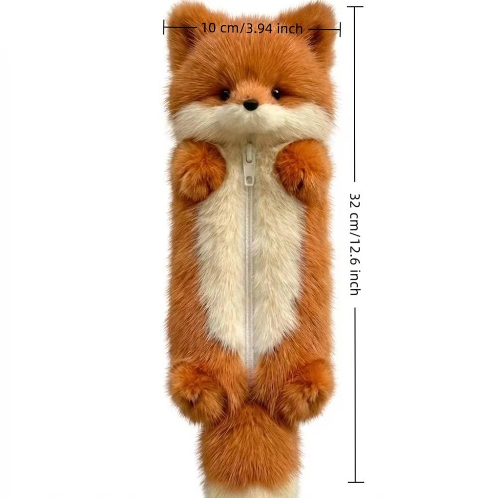 Zipper Closure Cartoon Plush Pencil Pouch Cute Personalized Stationery Buggy Bag School Supplies