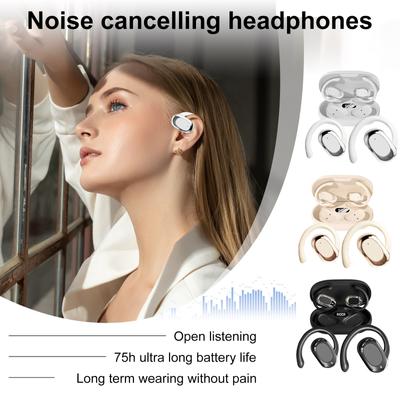 Słuchawki z otwartym uchem, Słuchawki Bluetooth 5.4 Sportowe z inteligentnym wyświetlaczem cyfrowym, 60H, Wodoodporność IP54, Bezprzewodowe słuchawki douszne Lekka konstrukcja dopasowana do jazdy na rowerze