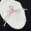 Sweet Bowknot Keychain Pearl Beads Bag Charm Fashion Ribbon Key Chain