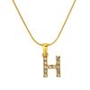 European & American Stainless Steel Diamond Alphabet Pendant Clavicle Chain Necklace for Women