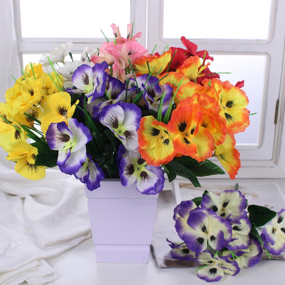 Authentischer Look Künstliche Stiefmütterchenblumen Lebendige Stiefmütterchendekoration Helle Heimdekoration