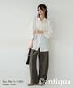 antiqua Long Regular Size White Women's Linen-Touch Shirt, Sleeve, ZK-00213, (S-L), 03,