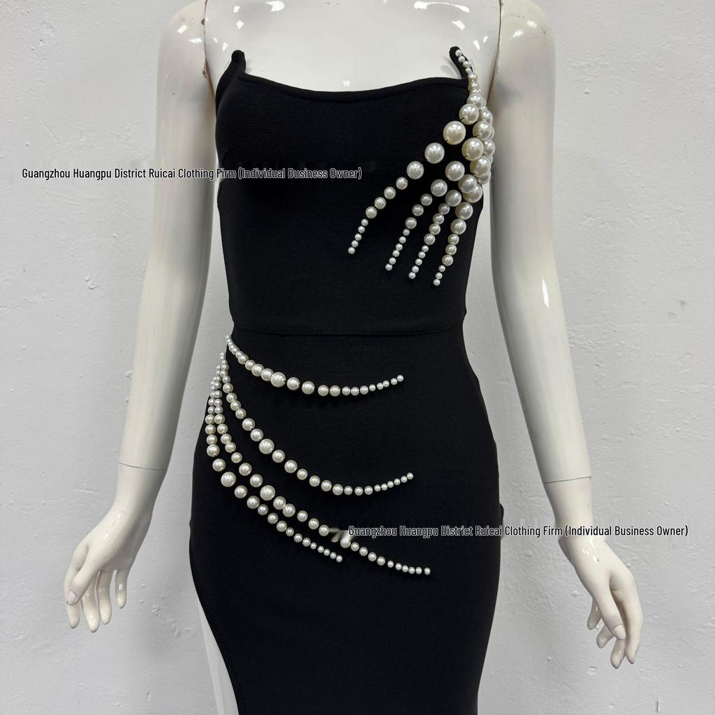 Elegant Beaded Strapless Evening Gown for Women