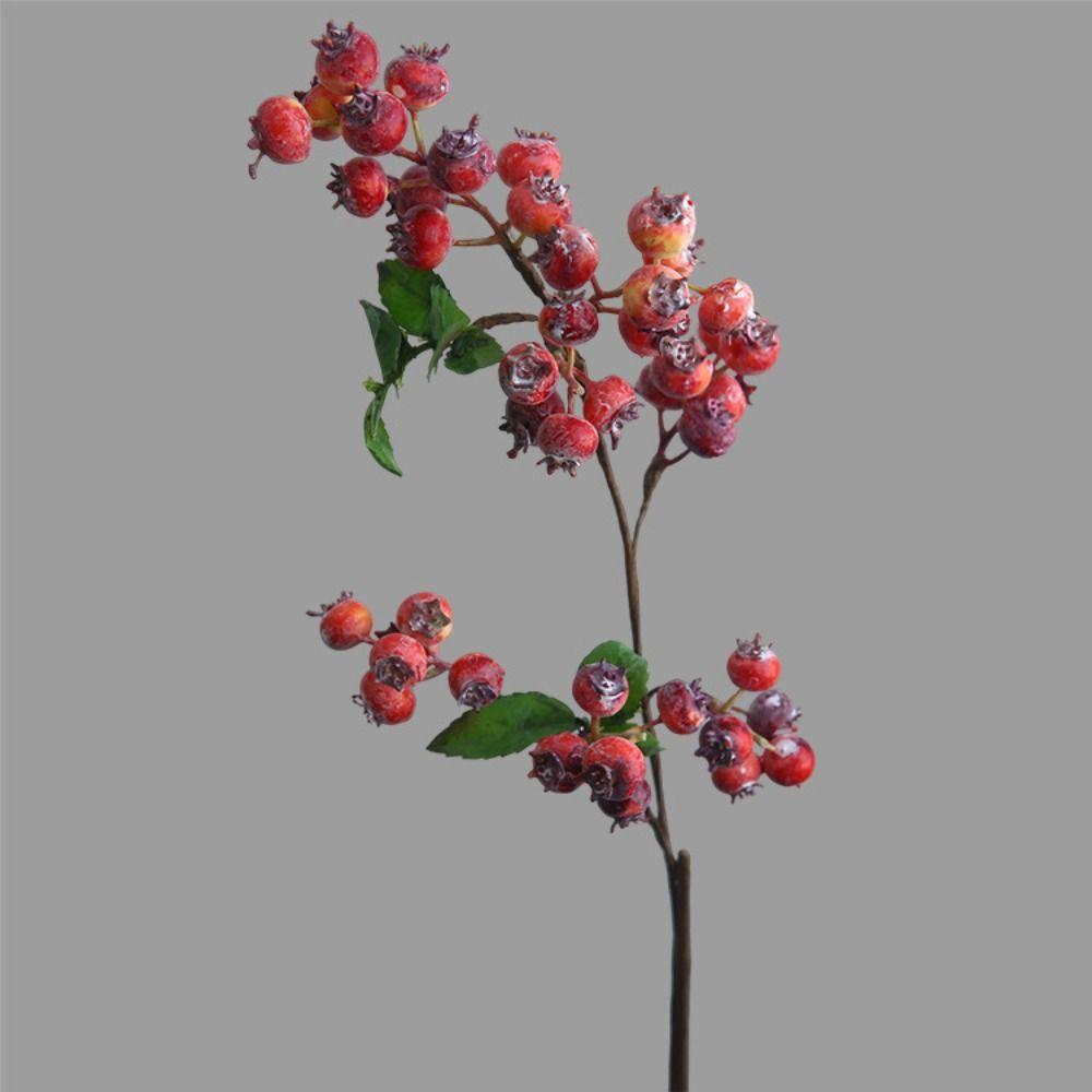 Plastic Christmas Blueberry Fruit Branches Realistic Elegant Simulation Foam Red Berry Handmade Fake Plants
