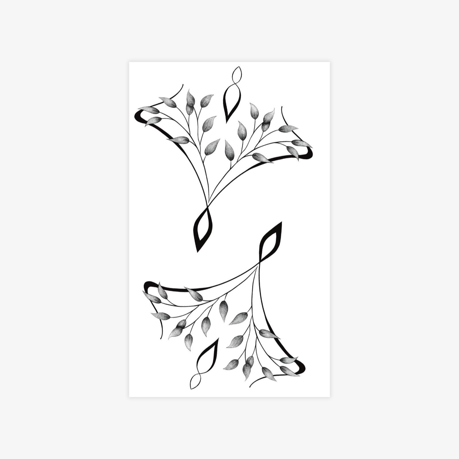 White Dove Mobius Ring Premium Sense Niche Simple Wrist Clavicle Tattoo Sticker 9*15