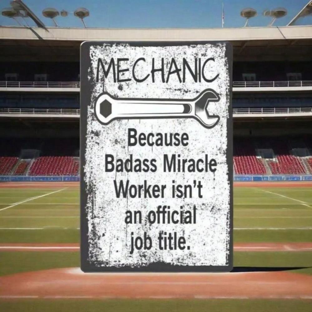 Metal Wall Art Sign, Mechanic Gift for Him, Hammer Garage Decor