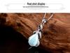 Yu Ding Sheng S925 Sterling Silver Teardrop Pendant with Natural Myanmar Jadeite for Women