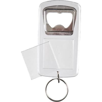 Keychain with Bottle Opener, Made of Transparent Plastic with Window for a Drawing, Photo, Etc.. Ref 512781