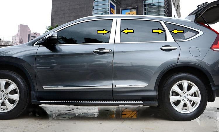 

Молдинг дверних стійок (6 шт, нерж.) для Honda CRV 2012-2016 рр.