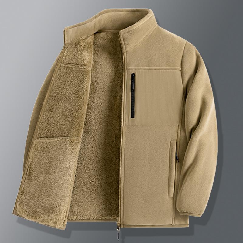 Podzimní a zimní kabát s fleecem Pánský volný styl Top Pánská mikina s kapucí