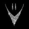 Korea Metal Claw Chain Rhinestone Wedding Necklace Bridal Necklace Earrings Jewelry Banquet Necklace Jewelry Set