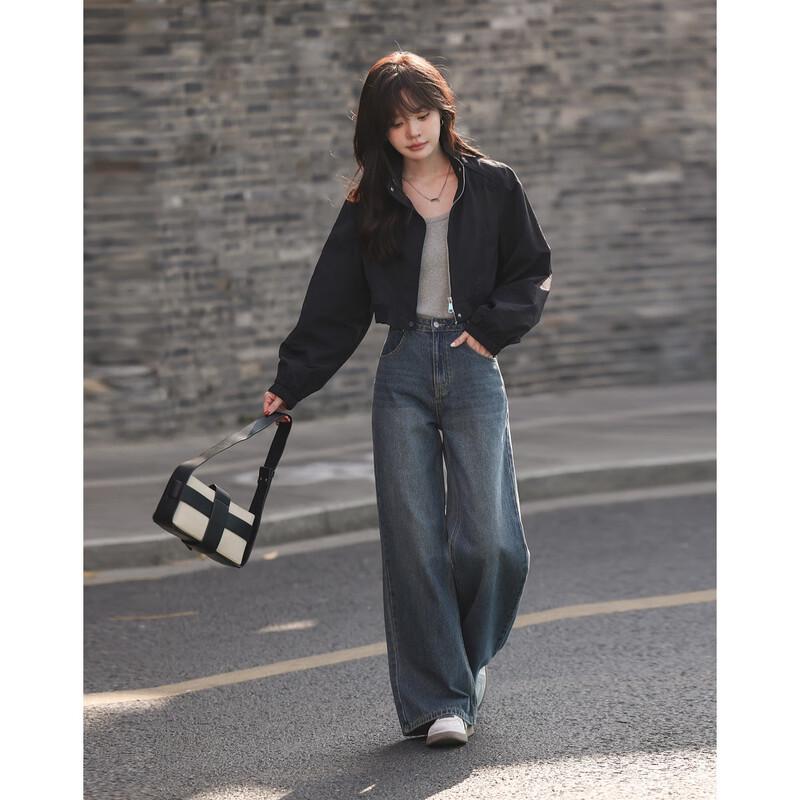 Lightweight Stand-Collar Zipper Jacket L