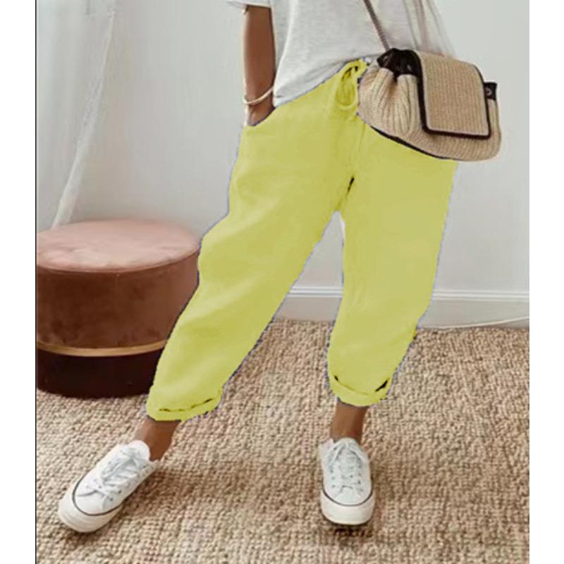 HNXC Women's Fashion Casual Solid Color Print Pants & Capris Classic Exquisite