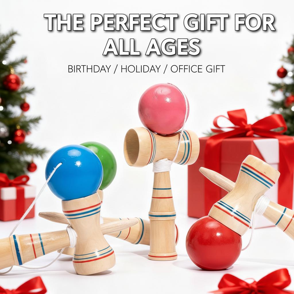 Oversized Kendama Skill Toy – Large Japanese Wooden Ball-and-Cup Game for Adults & Kids, Viral Challenge Toy, Focus & Hand-Eye C