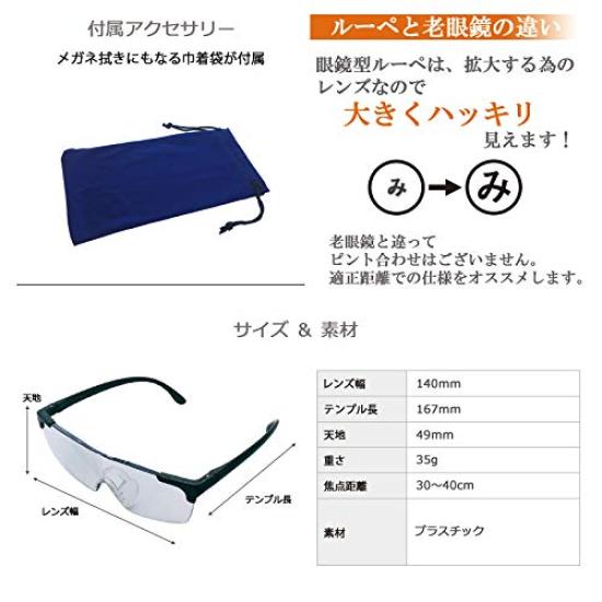 Standard 1.6x Magnifying Glass with Drawstring and Cleaning Cloth, Gray.