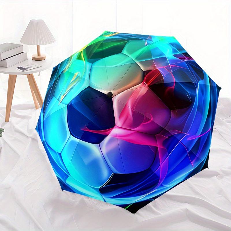 Soccer Ball Abstract Art themed Eight rib Automatic Folding Umbrella Is Suitable for Both Men and Women, Making It A Perfect Christmas and V