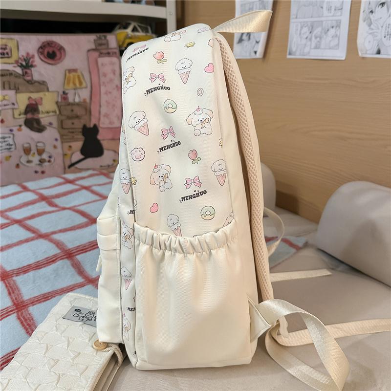 Student Schoolbag Women's Large Capacity Ice Cream Dog Lightweight Backpack