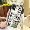 Panda Cartoon Phone Case For UMIDIGI A11 Pro Max Soft Case Wristband Ring Dirt-resistant Silicone Shockproof Wrist Strap