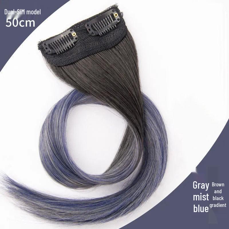 Gradient Ear-Hanging Highlight Hair Extensions - Dopamine Style, Internet Celebrity Inspired, Seamless Natural-Looking Colored Hair Pieces