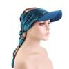 Weiches Bedrucktes Satin Kopftuch Hut UV-Schutz Breiter Rand Chiffon Bedruckte Visierhut Bandana Atmungsaktive Baseball Hijab Mütze