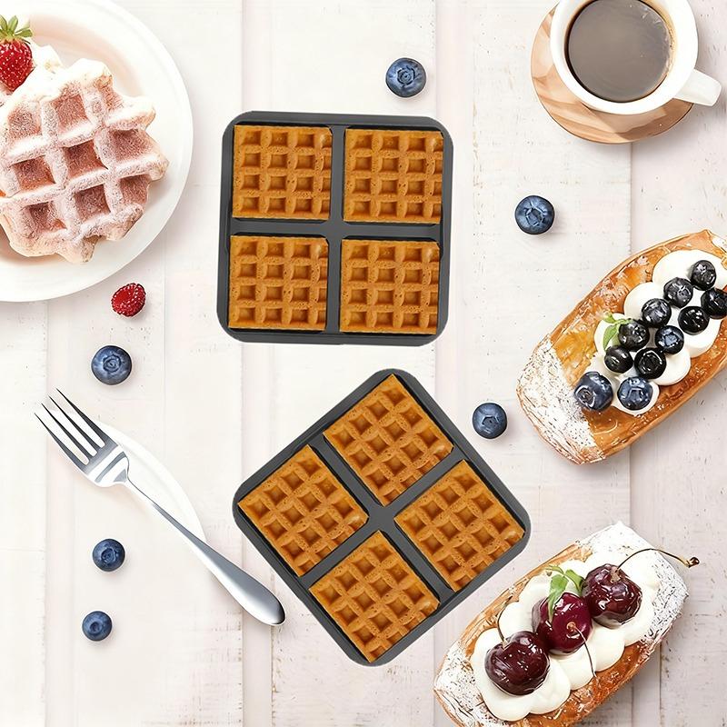 1pc Square Waffle Molds - Non Stick Baking Tray Suitable for Most 4-7QT Air Fryers | Reusable Belgian Waffles, Pancakes, and Egg Beaters | Dishwasher