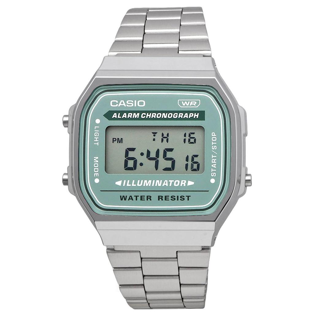 Casio Digital Vintage Series and Silver with Overseas Model Watch, A168WA-3AY, Men's, Women's, Kids, Blue-Green, [Used]