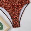 Fashion Leopard Pattern Backless Triangle Bikini Swimsuit For Beach Vacation