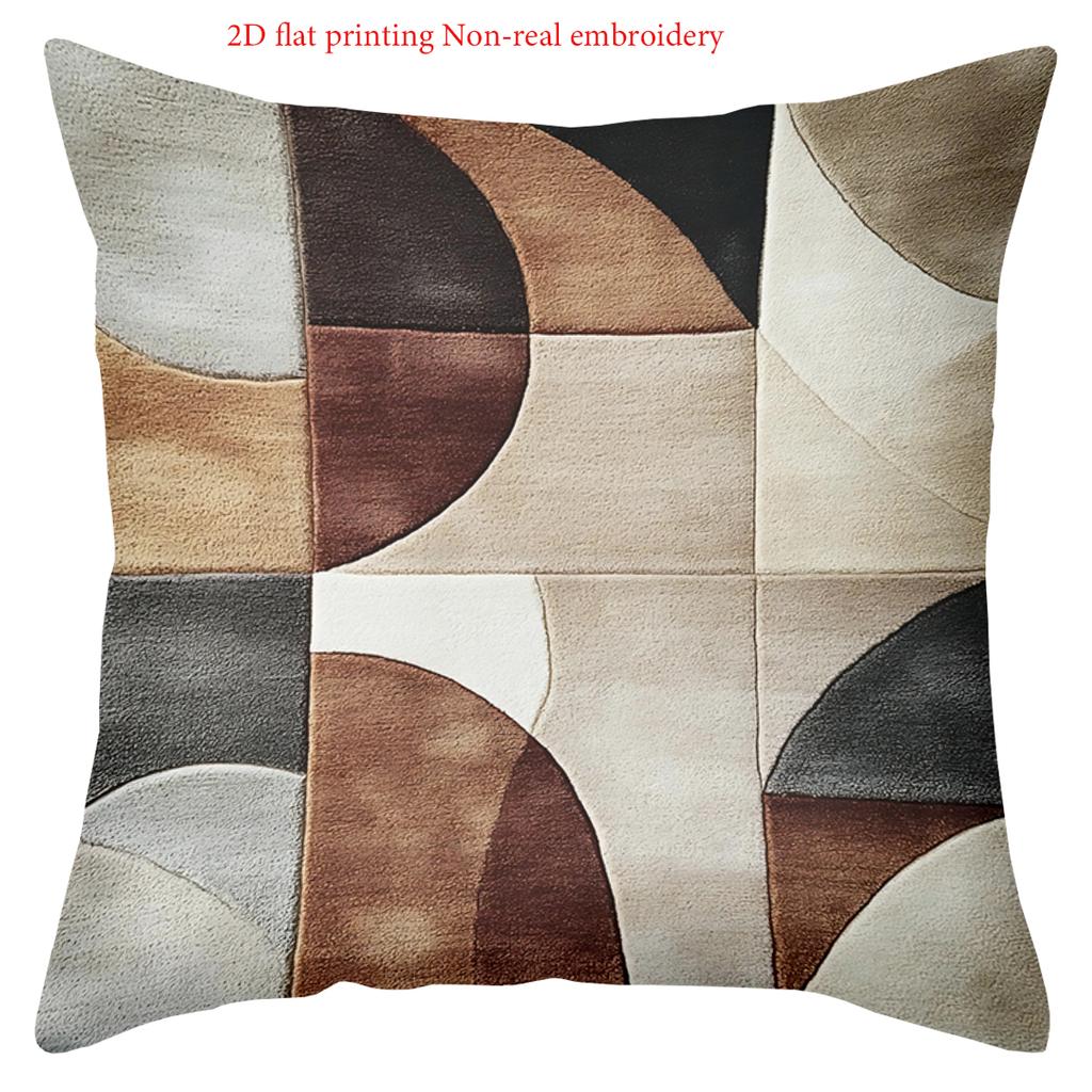 Moderne Geometrisches Muster 2D Gedruckte Sofakissen Polyester Kissenbezug, Sofa Dekokissenbezug, Nachttisch Wurfkissen