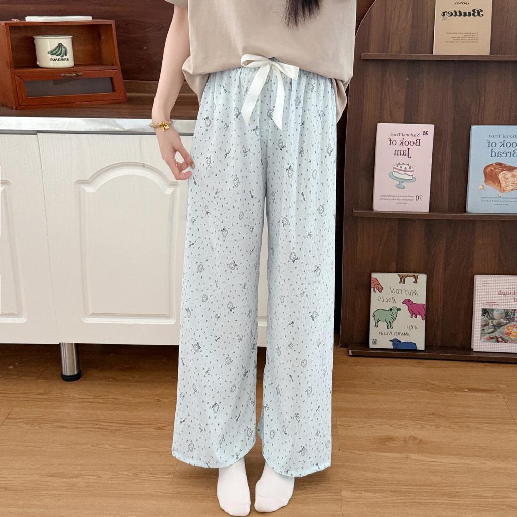 Sweet Cloud Cotton Can Be Worn Outside Cartoon Pajama Pants Loungewear Loose Thin Print Cute Korean Walking Pants Cotton Feeling