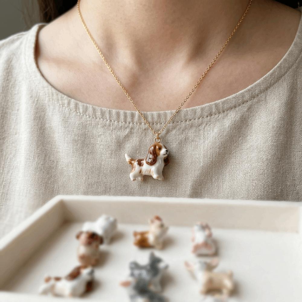 Creative Puppy Necklace Pendant Fashion Beagle Pendant Dog Pendant Necklace Accessories