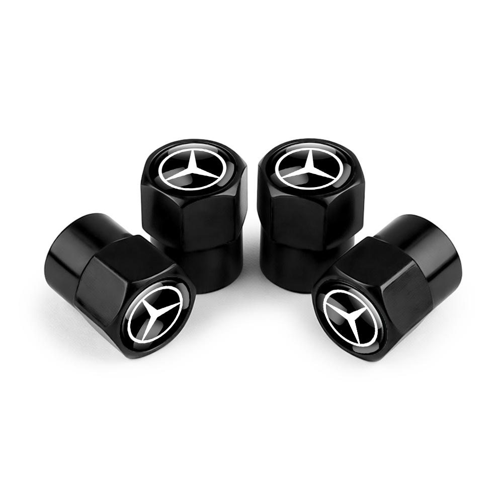 4Pc Car Metal Wheel Tire Air Valve Dust Caps Accessories for Mercedes-Benz Maybach E-Class C-Class S-Class S450 S560 S600 S680