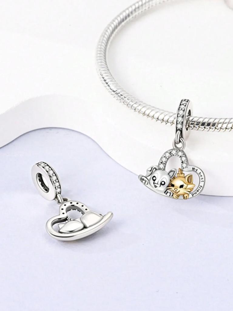 Copper Plated Original Charms Cute Animal Cow Unicorn Beads Fit Bracelet Women'S Jewelry Gift