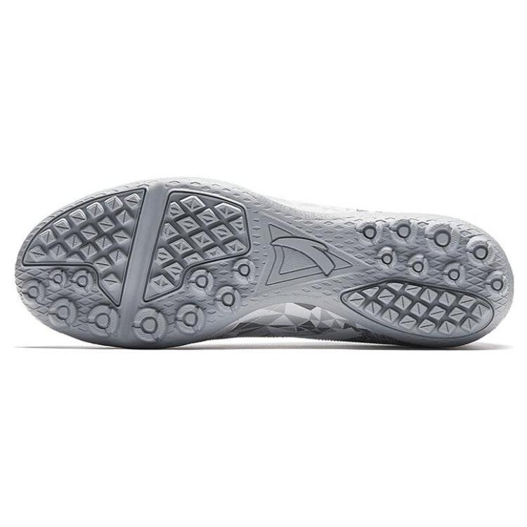 Anta Comfortable TF Turf Artificial Turf Abrasion Resistant Soccer Shoes Men's Gray White 912332201-4