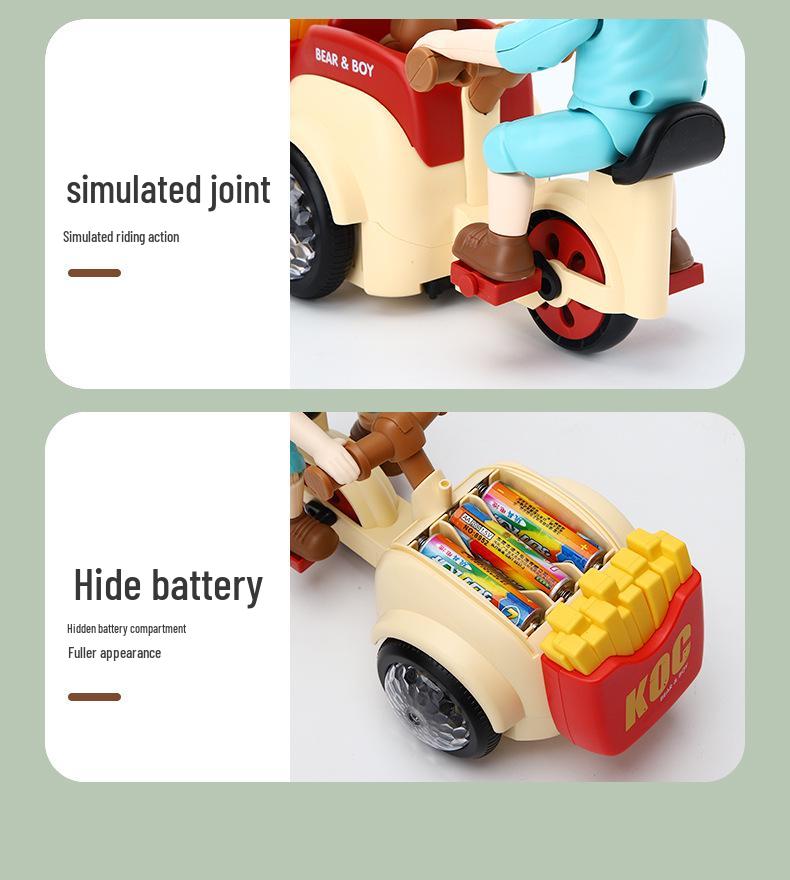 Triciclo Elétrico Rotativo Infantil com Luzes e Música