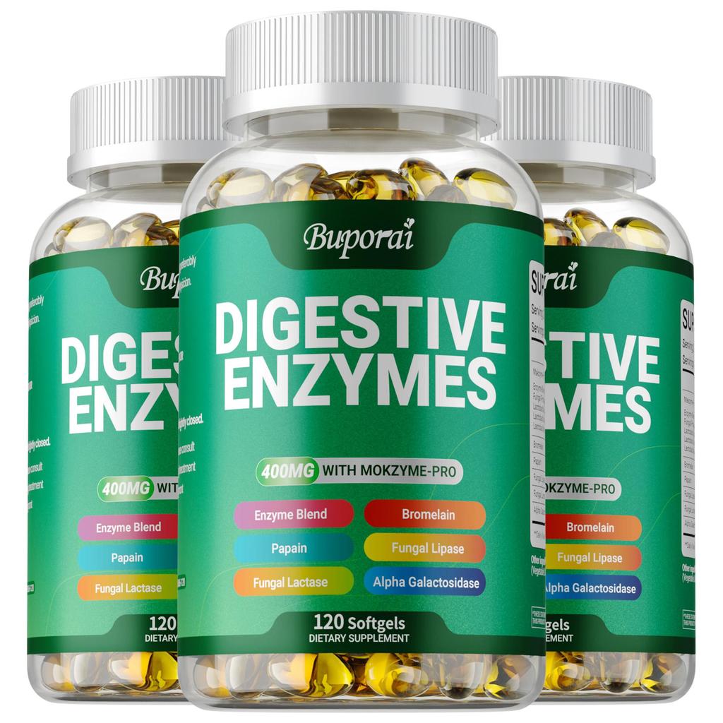 Complex Digestive Enzyme Capsules, Natural Papaya, Bromelain, 400mg, Daily Maintenance Supplement