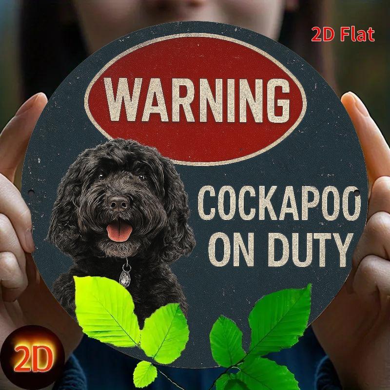 Funny Black Dog Sign. Themed Aluminum Plaque for Office, Garage or Coffee Shop.