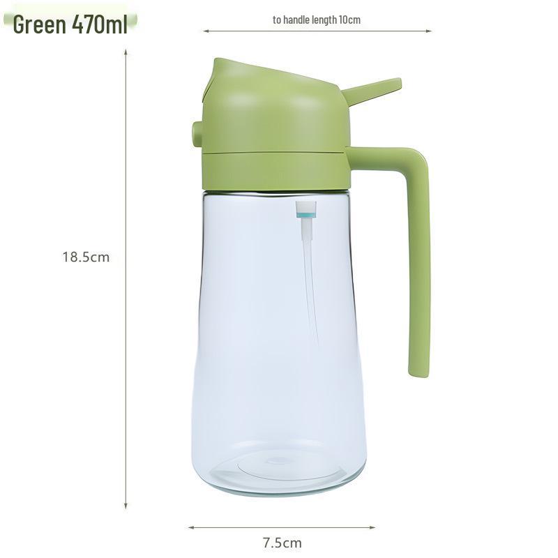 Dual-Use Press-Type Glass Oil Bottle: High-Temperature Resistant, Large Capacity, for Kitchen Spray & Pour