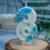 Frozen Princess Themed Snowflake Number Candles for Children's First Birthday Cake Decoration