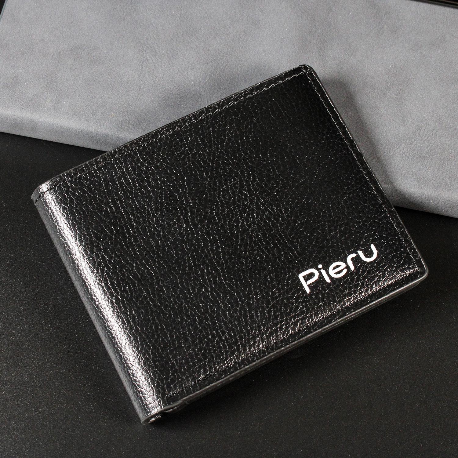 

Men s Lychee Grain Short Horizontal Wallet чёрный