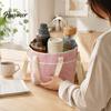 Foldable Drink Holder for Delivery Beverage Pouch with Adjustable Strap, Reusable Waterproof 4 Cup Carrier Collapsible Parties Holder, Portable Caddy